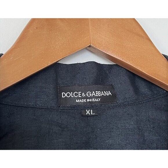 Dolce & Gabbana Linen Blazer Jacket Women’s XL Navy 2-Button Unstructured D&G - Picture 3 of 7